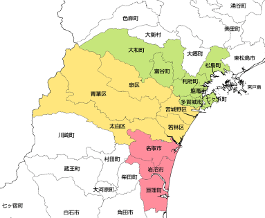 青葉区、宮城野区、若林区、太白区、泉区など仙台市全域